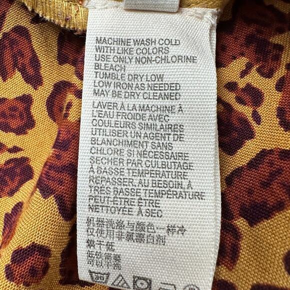 Free People Pants Womens 12 Tan Animal Print Wide Leg Boho Festival Hippie - Picture 10 of 16